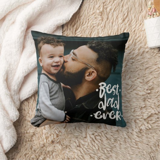 最高のパパカスタム写真お父さんの日の贈り物 クッション (ブランケット)