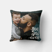 最高のパパカスタム写真お父さんの日の贈り物 クッション (裏面)