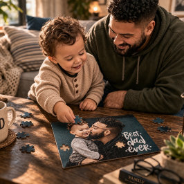 最高のパパカスタム写真お父さんの日の贈り物 ジグソーパズル