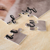 最高のパパカスタム写真モダン黒文字 ジグソーパズル (側面)