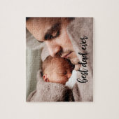 最高のパパカスタム写真モダン黒文字 ジグソーパズル (縦)