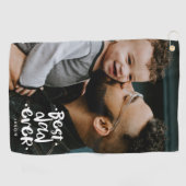 最高のパパカスタム写真父の日のギフト名 ゴルフタオル (横)