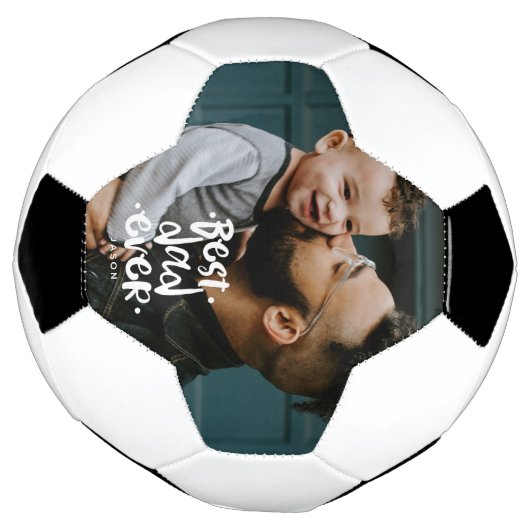 最高のパパカスタム写真父の日のギフト名 サッカーボール (回転)