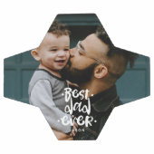 最高のパパカスタム写真父の日のギフト名 サッカーボール (フラット)