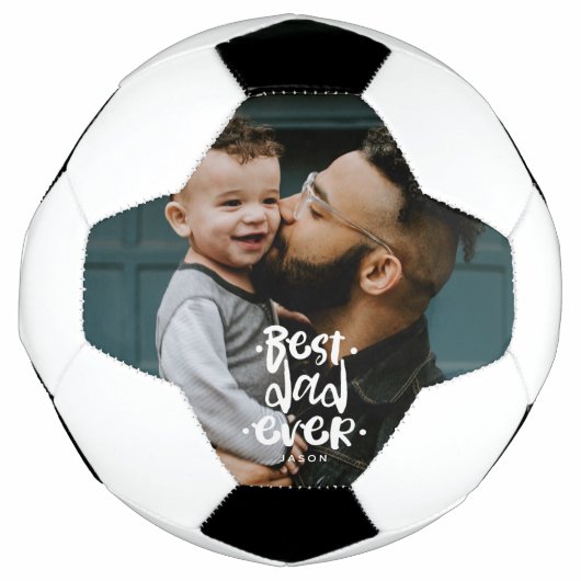 最高のパパカスタム写真父の日のギフト名 サッカーボール (正面)
