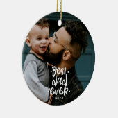 最高のパパカスタム写真父の日のギフト名 セラミックオーナメント (右)