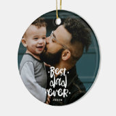 最高のパパカスタム写真父の日のギフト名 セラミックオーナメント (左)