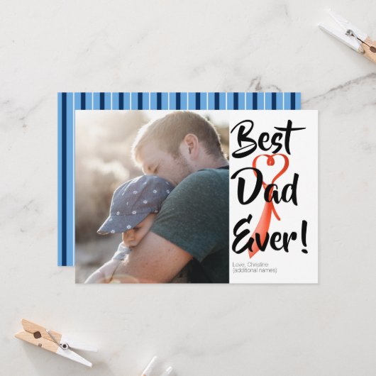 最高のパパカスタム写真父の日 カード (正面/裏面インサイチュ)