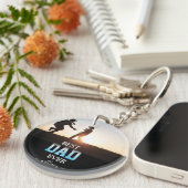 最高のパパカスタム写真父の日 キーホルダー (正面右)