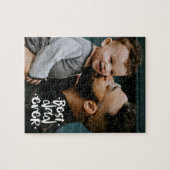 最高のパパカスタム写真父の日Vertical ジグソーパズル (横)