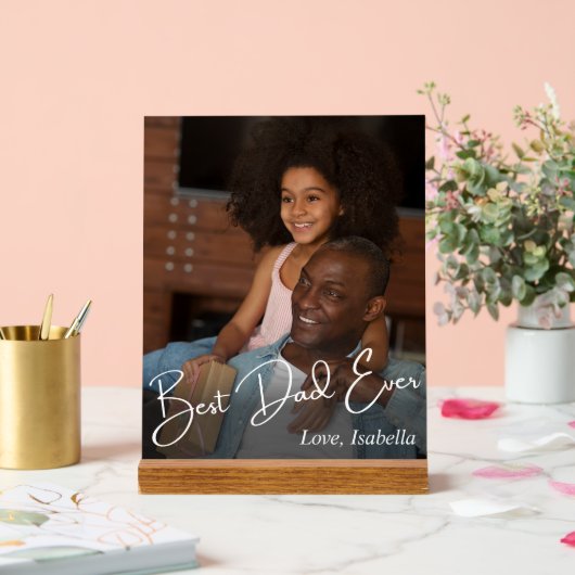 最高のパパカスタム写真 アクリルサイン (ウェディング)