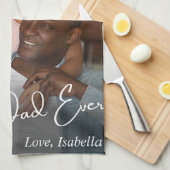 最高のパパカスタム写真 キッチンタオル (四つ折り)