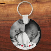 最高のパパカスタム写真 キーホルダー (正面)
