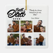 最高のパパカスタム写真 セラミックオーナメント (裏面)