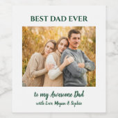 最高のパパカスタム写真 ワインラベル (シングルラベル)