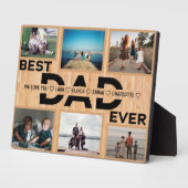 最高のパパカスタム家族コラージュ フォトプラーク (側面)