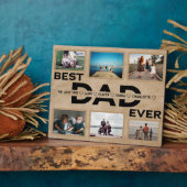 最高のパパカスタム家族コラージュ フォトプラーク (側面)