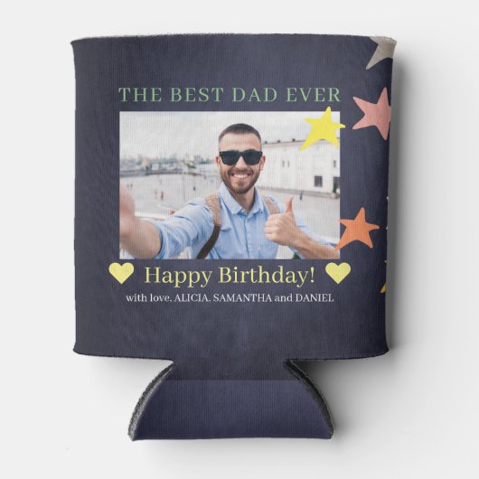 最高のパパカスタム誕生日モダン 缶クーラー (正面)