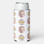 最高のパパカスタム顔おもしろいベビーキッズフォト スリム缶クーラー (Seltzer裏面)