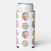 最高のパパカスタム顔おもしろいベビーキッズフォト スリム缶クーラー (Seltzer正面)