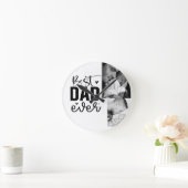 最高のパパカスタム2写真コラージュ ラウンド壁時計 (ホーム)