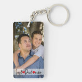 最高のパパカスタム2枚の写真 キーホルダー (裏面)