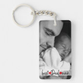 最高のパパカスタム2枚の写真 キーホルダー (正面)