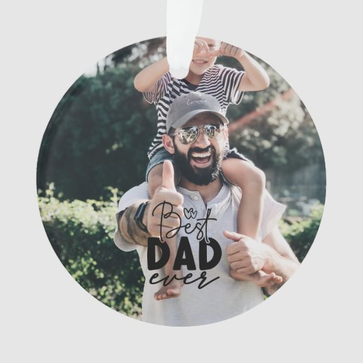 最高のパパカスタム2枚フォトダブル側面 オーナメント (正面)