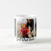 最高のパパカスタム3 Photo Collage & Message コーヒーマグカップ (中央)