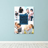 最高のパパカスタム4枚フォトファミリーコラージュ キャンバスプリント (インサイチュ (ウッドフロア))