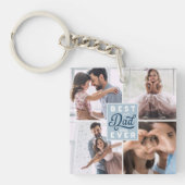 最高のパパカスタム4枚フォトファミリーコラージュ キーホルダー (正面)