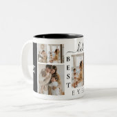 最高のパパカスタム6フォトコラージュ白黒 ツートーンマグカップ (正面左)