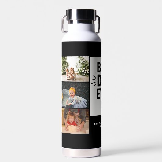 最高のパパカスタム6写真コラージュ ウォーターボトル (正面)