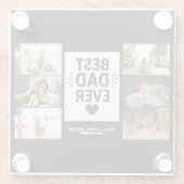 最高のパパカスタム6写真コラージュ ガラスコースター (裏面)