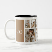 最高のパパカスタム6写真コラージュ ツートーンマグカップ (左)