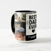 最高のパパカスタム6写真コラージュ マグカップ (正面左)