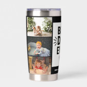 最高のパパカスタム6写真コラージュ 保温保冷タンブラー (正面)