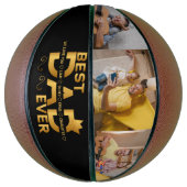 最高のパパカスタムEver家族3写真With Names バスケットボール (縦)