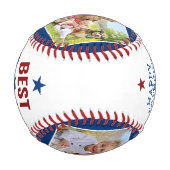 最高のパパカスタムEver 4 Photo Happy Father's Day 野球ボール (裏面)