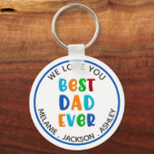 最高のパパカラフルタイポグラフィパーソナライズされた キーホルダー (正面)