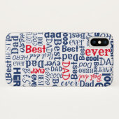 最高のパパクールタイポグラフィ赤白と青 Case-Mate iPhoneケース (裏面(横))