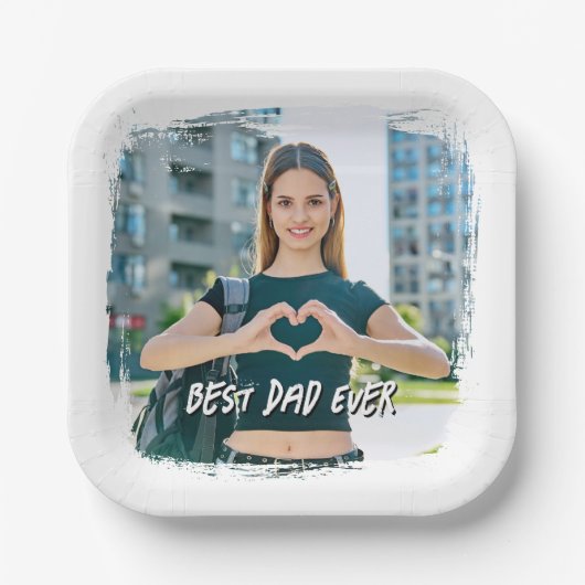 最高のパパグランジ縁ど写真 ペーパープレート (正面)