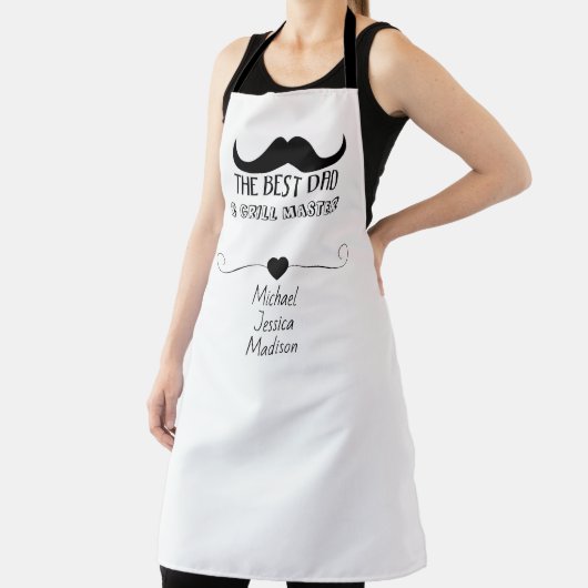 最高のパパグリルのマスター父の日名前をカスタムする エプロン (インサイチュ)