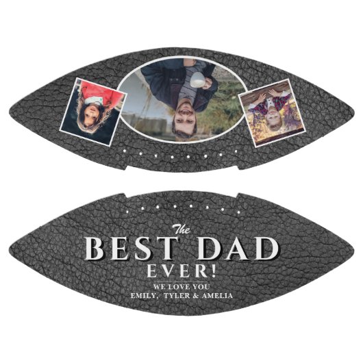 最高のパパグレーレザー父の日3写真コラージュ アメリカンフットボール (パネル)