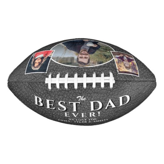 最高のパパグレーレザー父の日3写真コラージュ アメリカンフットボール (正面)