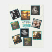 最高のパパコラージュ父おもしろい引用文逃亡 フリースブランケット (正面)