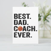 最高のパパコーチエバスケットボールファースポーツギフト サンキューカード (スタンド正面)