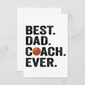 最高のパパコーチエバスケットボールファースポーツギフト サンキューカード (正面/裏面)