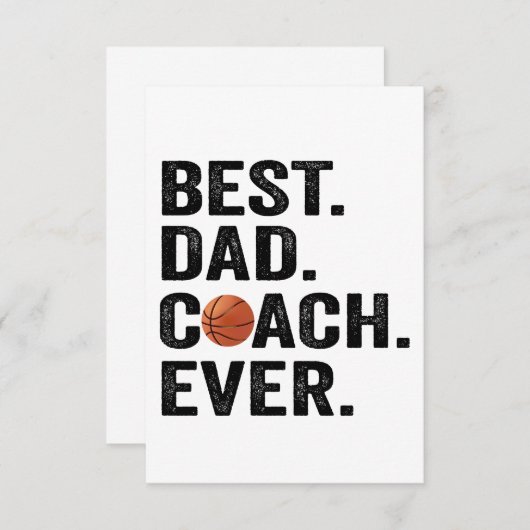 最高のパパコーチエバスケットボールファースポーツギフト サンキューカード (正面/裏面)