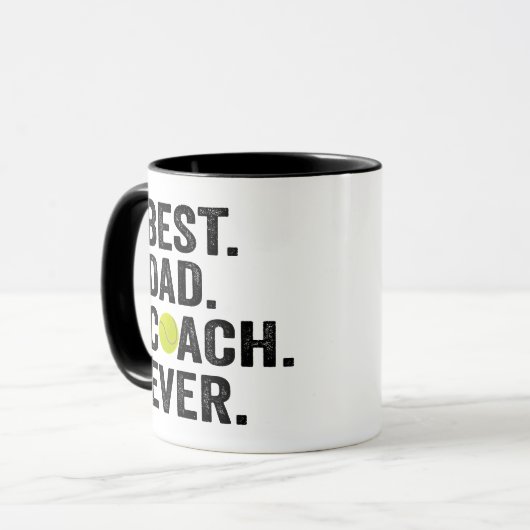 最高のパパコーチエバー父の日テニスのスポーツギフト マグカップ (正面左)